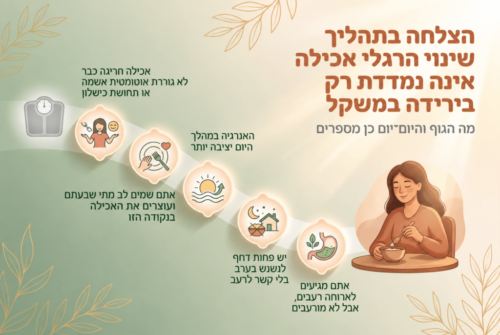 הצלחה בתהליך שינוי הרגלי אכילה אינה נמדדת רק בירידה במשקל - מאמר